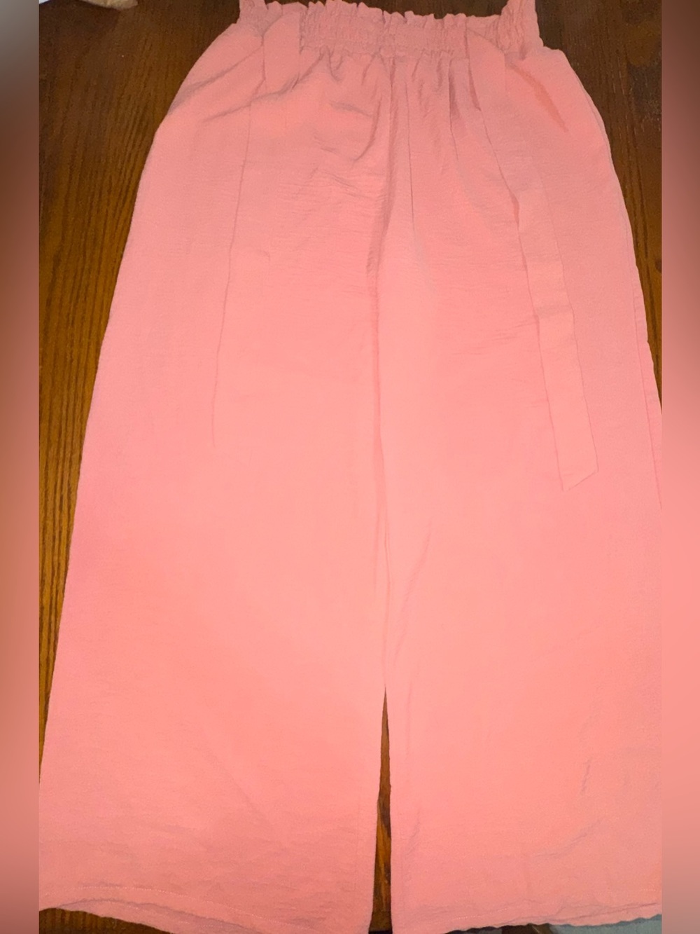 Free Oak Women’s Pink Wide Leg Paperbag Waist Pants Size Large